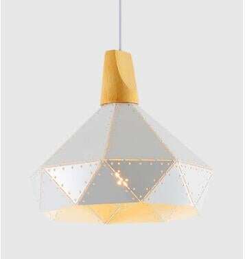 Creative Nordic postmodern minimalist cafe restaurant bar personality wrought iron hollow solid wood chandelier single head