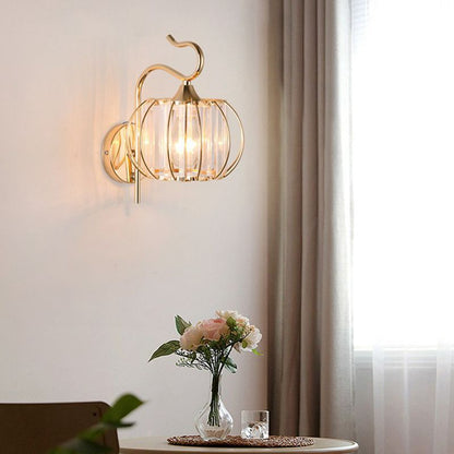 Modern Luxury Gold Wall Lamp Nordic Creative Crystal Sconce Living Room Hallway Bedside Indoor LED Wall Light