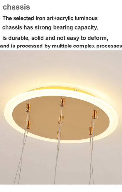 LED Lamp Dining Room Living Ring Dimmable Bedroom Kitchen Interior Linea Ceiling Round Modern Led Ring Chandelier Pendant Light