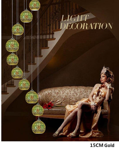LuKLoy LED Pendant Lights Mirror Glass Ball Firework Lampshade Pendant Lamp for Loft Restaurant Bar Dining Room Kitchen Island
