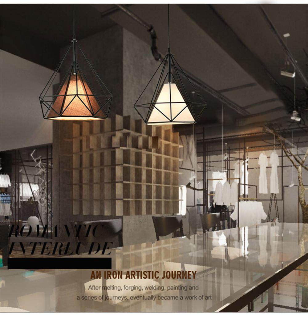 Nordic LED Diamond Pendant Light Colorful Lamp Shade E27 Creative Bar Tea Restaurant Lighting Attic Lights Spider Light Lamps