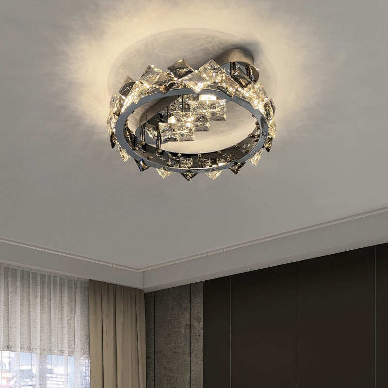 Master Bedroom Crystal Ceiling Lamp Luxury Led Atmosphere Romantic Warm Lamps