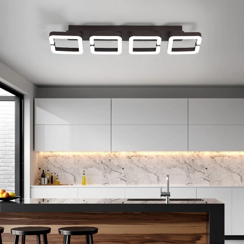 Acrylic Ceiling Lamp Modern For Living Room Bedroom Fixture Chandelier Dimming Home Lighting Luminarias Coffee Color