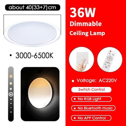 Led Ceiling Light RGB Dimmable 36W 40W Smart APP Control Bluetooth Music Modern Led Ceiling Lamp Living Room Bedroom