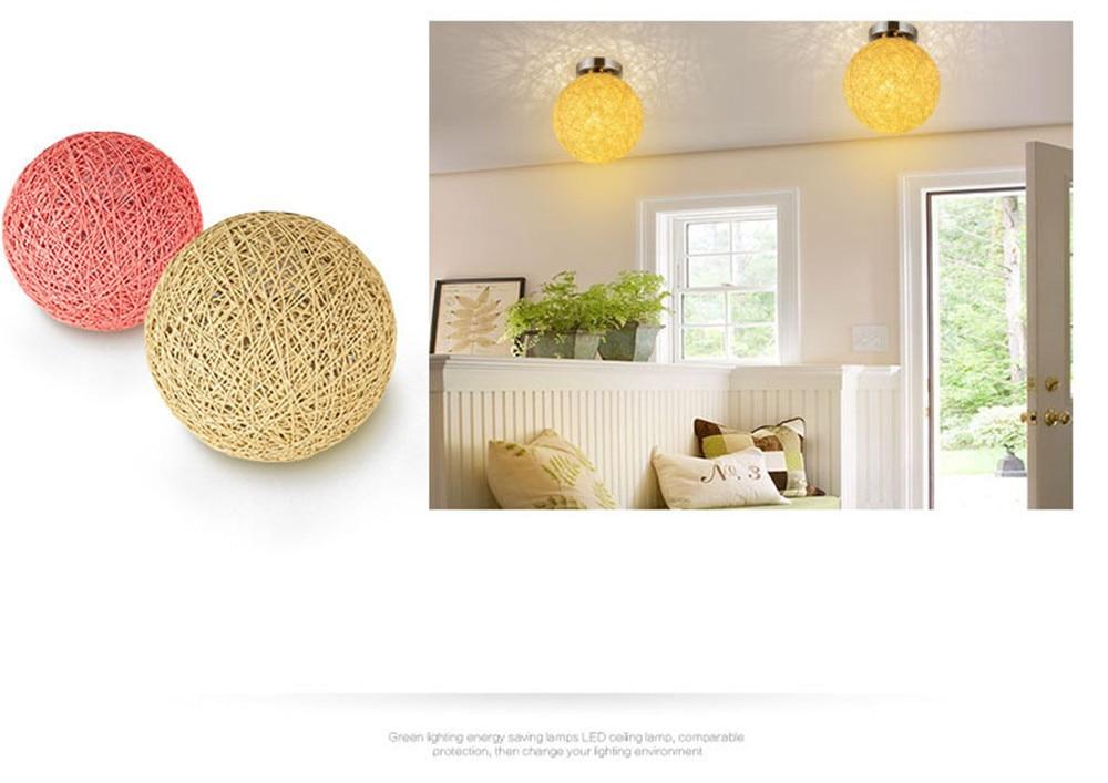 Modern Ceiling Lamp  LED Indoor Light Hemp And iron Pendant 20cm Lamp The Restaurant Shops Bar Corridor Light  Fixture