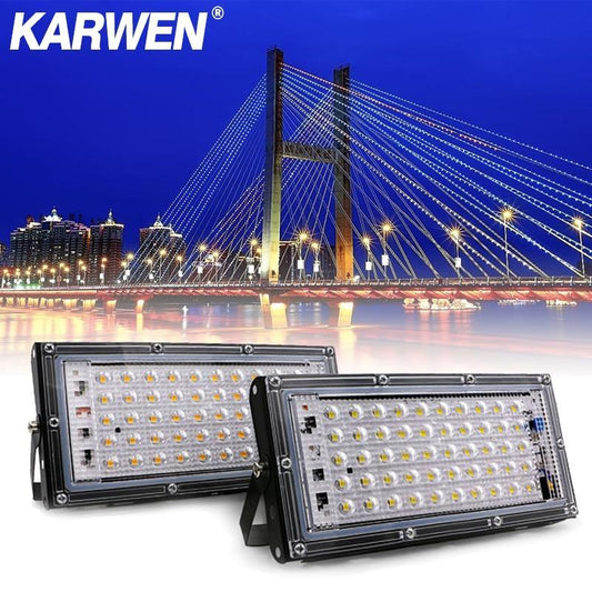 LED Flood Light 50W 220V 240V Floodlight CHIP IP65 Waterproof Outdoor Wall Reflector Lighting Garden Square Spotlight Cold White