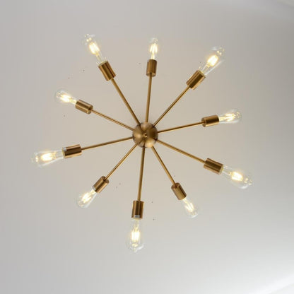 Sputnik Chandeliers Brass Modern Pendant Lamps Antique Gold Industrial Stair Lighting Fixtures 10 Arms Brushed Nickel Black Tube