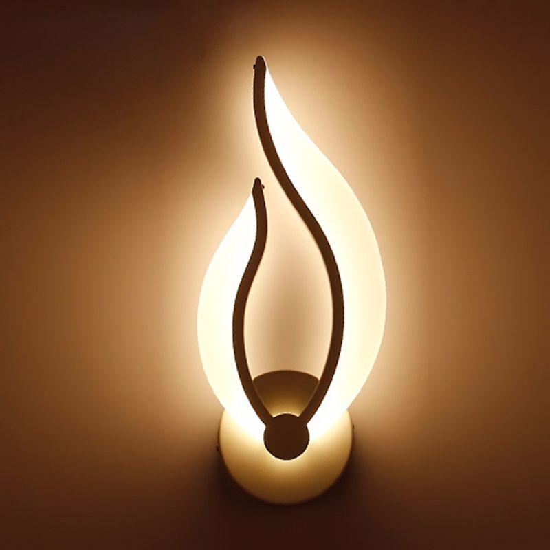 LED Light Modern Wall Lamp Acrylic Sconce 10W Flame Shape Indoor Bathroom Bedroom Living Room Hallway Art Decoration