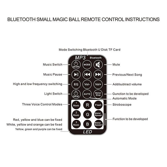 Bluetooth Sound Activated Strobe Light Crystal Magic Ball Party Lights Rotating Disco XMAS LED Stage Lights Home Projector Lamp