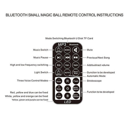 Bluetooth Sound Activated Strobe Light Crystal Magic Ball Party Lights Rotating Disco XMAS LED Stage Lights Home Projector Lamp