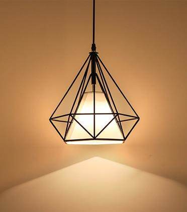modern cage pendant light iron minimalist retro Scandinavian loft pyramid pendant lamp metal Hanging Lamp E27 Indoor DD01