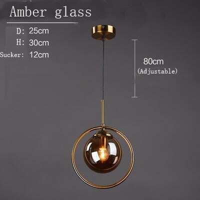 Nordic Gold Iron Chandelier Creative Post Modern Simple Bedroom Bedside Bar Coffee Restaurant Glass Ball Chandelier