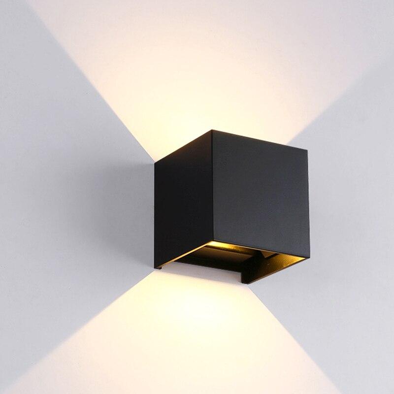 Free Shipping Up And Down Waterproof IP65 Cube LED Wall Lamp Aluminum Adjustable Decoration Wall Mounted  Garden Porch Light