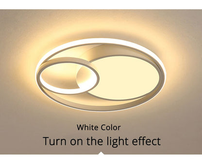 Modern LED Ceiling Lamp For Bedroom Study Room White Black Grey Frame Indoor Lighting Lights Lampadario Luminaria Lustres
