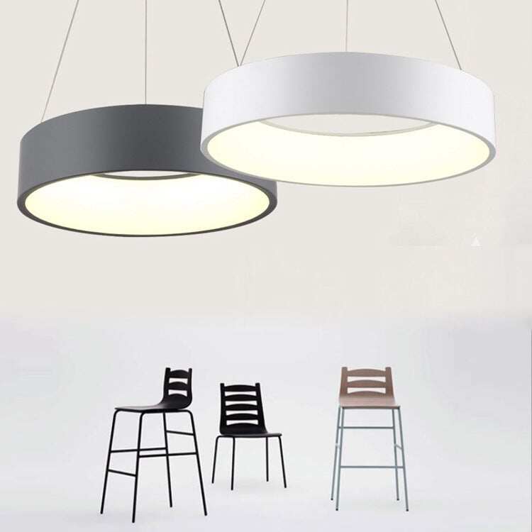 Gray Circle LED Pendant Lights Modern For Dining Room Restaurant Decoration Hanging Lamp Living Bedroom Fixtures Luminaria