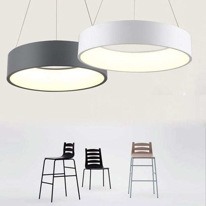 Gray Circle LED Pendant Lights Modern For Dining Room Restaurant Decoration Hanging Lamp Living Bedroom Fixtures Luminaria