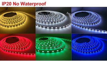 5M or 10M /Pack 2835 SMD More Brighter Than 3528 5050 SMD LED Strip light DC 12V 60LEDs/M Indoor Decorative Tape White Blue Red