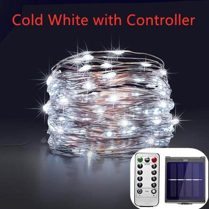 Dimmable 11m/21m/31m/51m  LED Outdoor Solar String Lights Fairy Holiday Christmas Party Garland Solar Garden Waterproof Lights