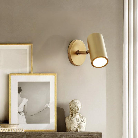 Nordic Bedside Creative Copper Wall Lamp Simple Style Reading Wall Lamp Living Room Wall Decoration Lamp