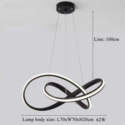 Kitchen LED Pendant Lights White Black For Shop Bar Dining Aluminum Body Dimmable With Remote Control Pendant Lamps