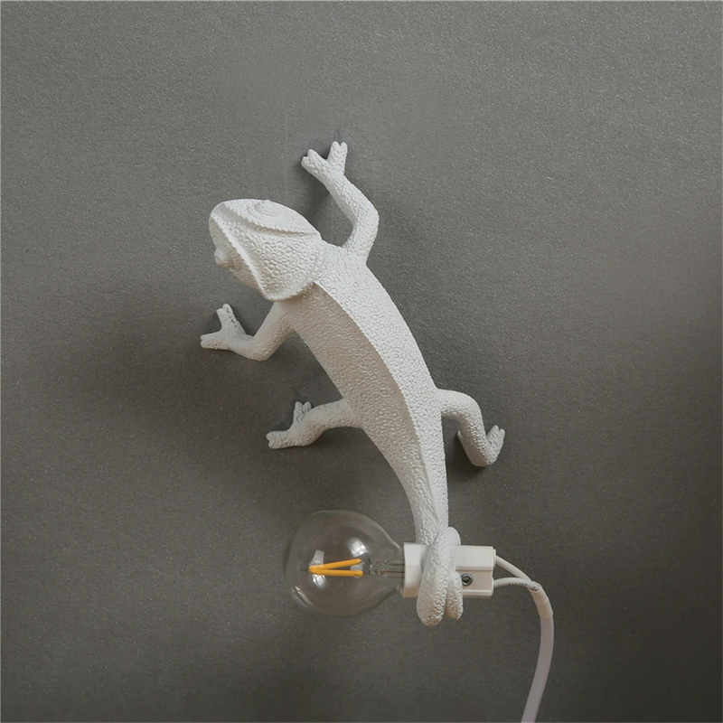 lizard wall lamp be night dorm room Night light living room home decor Cute Resin Animal chameleon Light Fixtures Bedside lamps