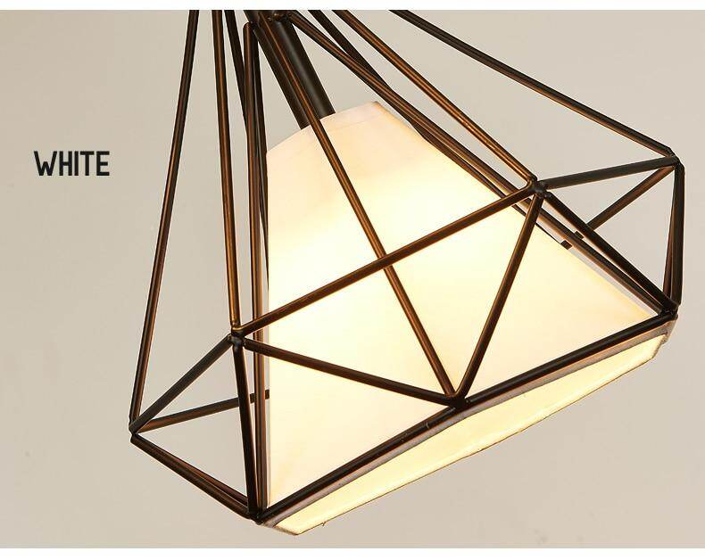 Modern Black Birdcage Pendant Light Iron Minimalist Retro Scandinavian Loft Pyramid Pendant Lamp Metal Cage With E27 ZDD0001