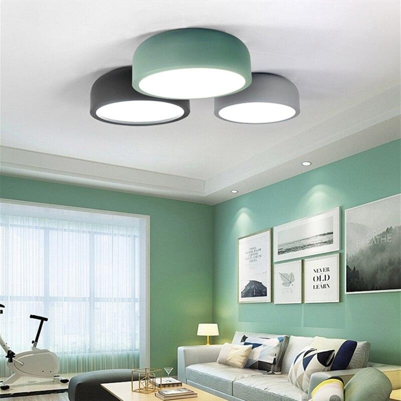 LED E27 Round Modern Ceiling Lamp Fixture Nordic Home Office Living Room Bedroom Aluminium Ceiling Lighting