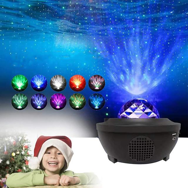 Colorful Starry Sky Projector Blueteeth USB Voice Control Music Player LED Night Light USB Charging Projection Lamp Kids Gift