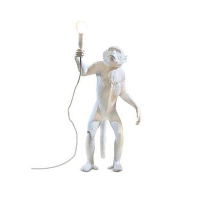 Resin Black White Gold Monkey Lamp Pendant Light For Living Room Lamps Art Parlor Study Room Led Lights lustre With E27 Led Bulb