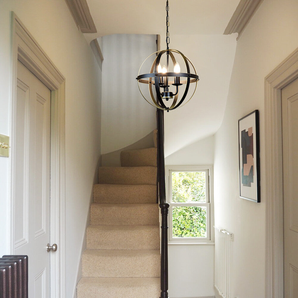 Globe Chandelier Farmhouse Hanging Lighting Ceiling Light Fixture
