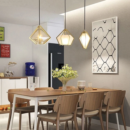 Post Modern Glass Pendant Light Hanging Nordic Living Room Walk In Closet Gold Pendant Lamp Suspension Lighting Fixture