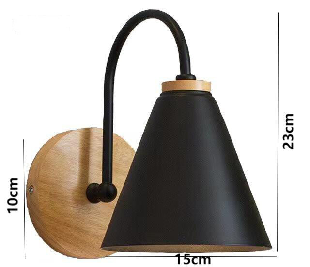 Nordic Wall Lamp Solid Wood Wall Lamps Bedroom Modern Bedside Light Creative Macaron Wall Lights E27