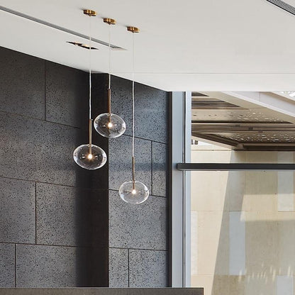 Clear Glass Ball Kitchen Modern Pendant Light Chandeliers Loft Bedside Dining Room Modern Hanging Ceiling Lamp LED Lustre