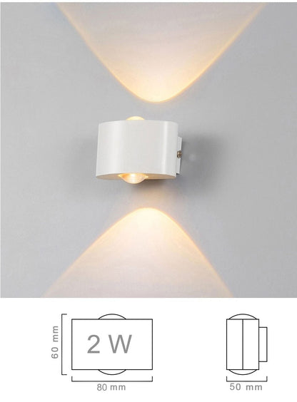 Wall Lamp Led Aluminum Outdoor Indoor Ip65 Up Down White Black Modern For Home Stairs Bedroom Bedside Bathroom Light