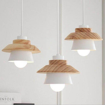 Modern Pendant Lamp Light, Natural Simple Wooden Pendant Light Lighting Fixture For Loft Cafe Bar Living Room Luminaire