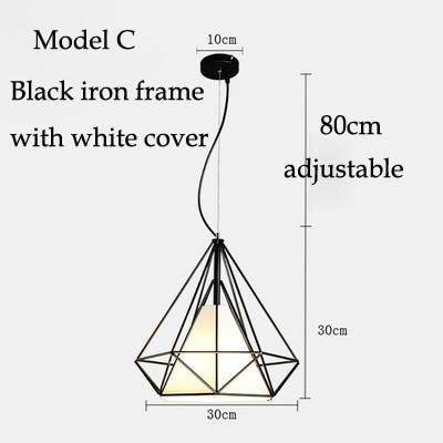 Retro Nordic restaurant chandelier wrought iron personality industrial style creative chandelier lighting living room chandelier