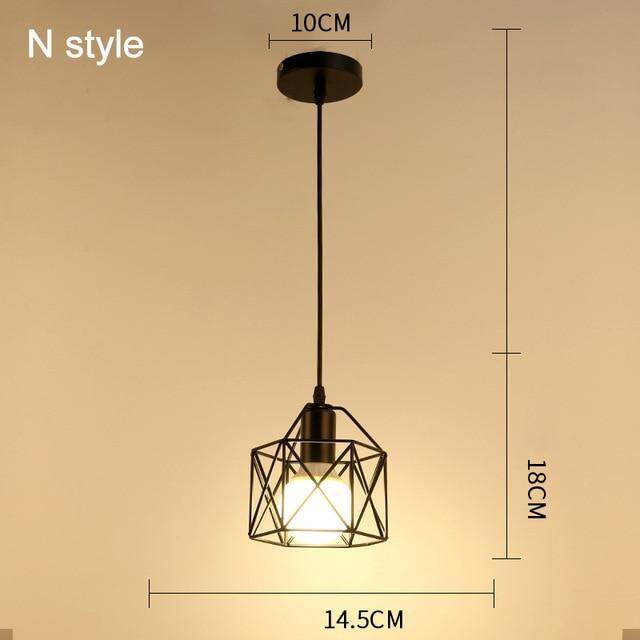 modern cage pendant light iron minimalist retro Scandinavian loft pyramid pendant lamp metal Hanging Lamp E27 Indoor ZDD0011