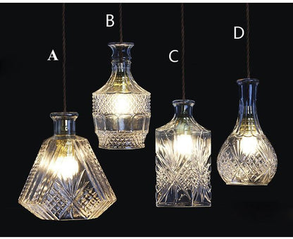 Wine Bottle Led Pendant Light Cafe Bar Decoration Loft Hanglamp Kitchen Hanging Light Fixture Dining Room Hanging Lamp