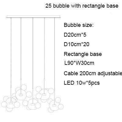 Modern Creative Clear Glass Bubble Ball LED Pendant Llights Kitchen Bedroom Store Cafe Interior Lighting Decorative Hanging Lamp