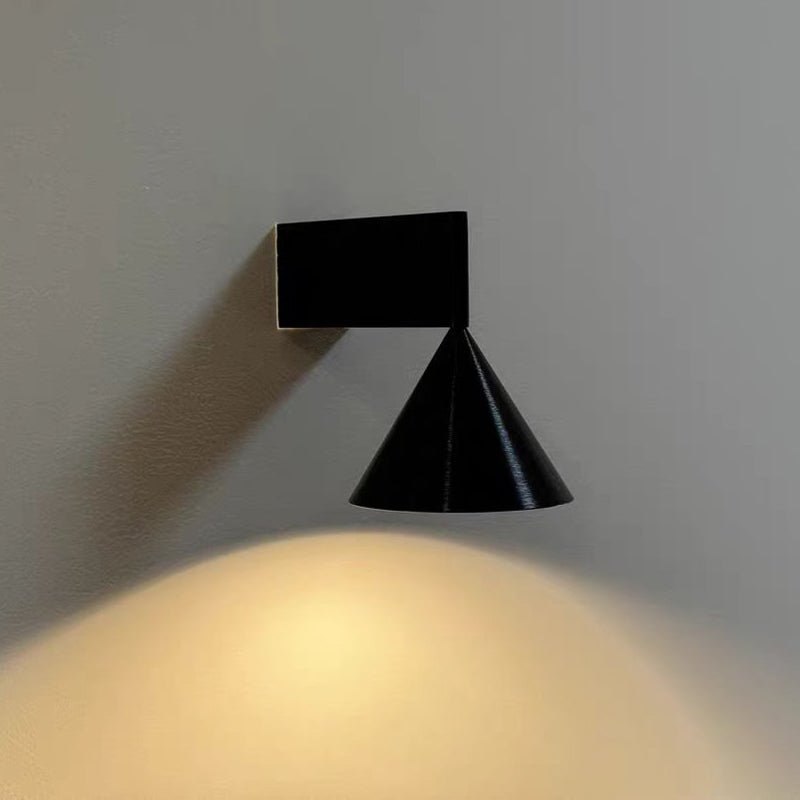 Aluminum Bedside Wall Lamp Corridor Staircase Background Wall Conical Geometric Warm Wall Lamp