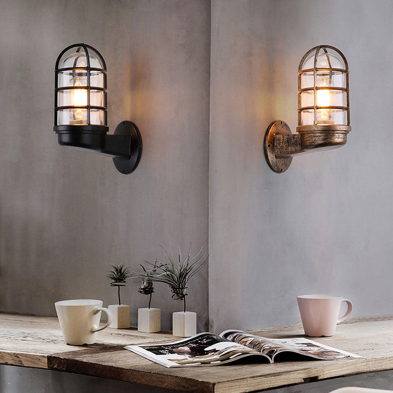 Retro Glass Wall Light Industrial Outdoor Indoor Waterproof LED Wall Lamp Bar Cafe Decora Lighting