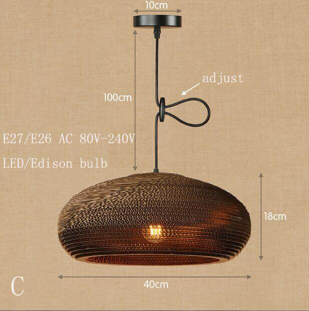 Modern Nordic Pendant Light Hanging E27 LED Origami Paper Shade Pendant Lamp Bar Restaurant Living Room Bedroom Lighting Fixture