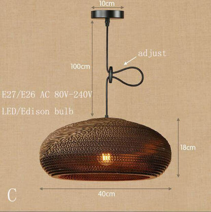 Modern Nordic Pendant Light Hanging E27 LED Origami Paper Shade Pendant Lamp Bar Restaurant Living Room Bedroom Lighting Fixture