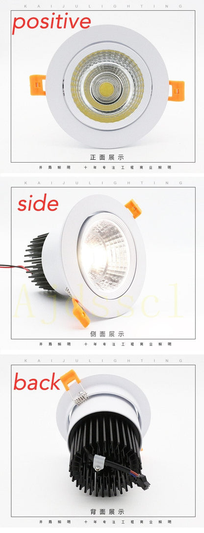 Led Downlight Dimmable lamp 3w 5w 7W 12w 15w 20w  30w 40w cob led spot ceiling recessed downlights round panel light