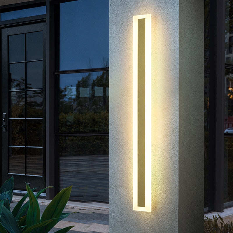 Outdoor Lighting Tall LED Wall Lamp IP65 Waterproof Aluminum Dimmable Gold Garden Porch Sconce Light 110V -220V Street Luminaire