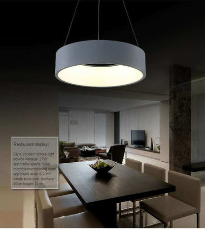 Gray Circle LED Pendant Lights Modern For Dining Room Restaurant Decoration Hanging Lamp Living Bedroom Fixtures Luminaria