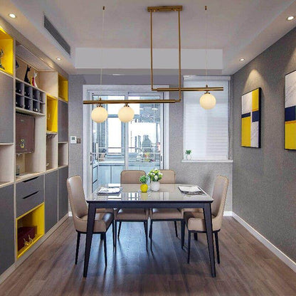Modern Pendant Light With White Glass Ball Dining Hanging Led Minimalist Lamp Kitchen Gold Pendant Light Fixture Living Room