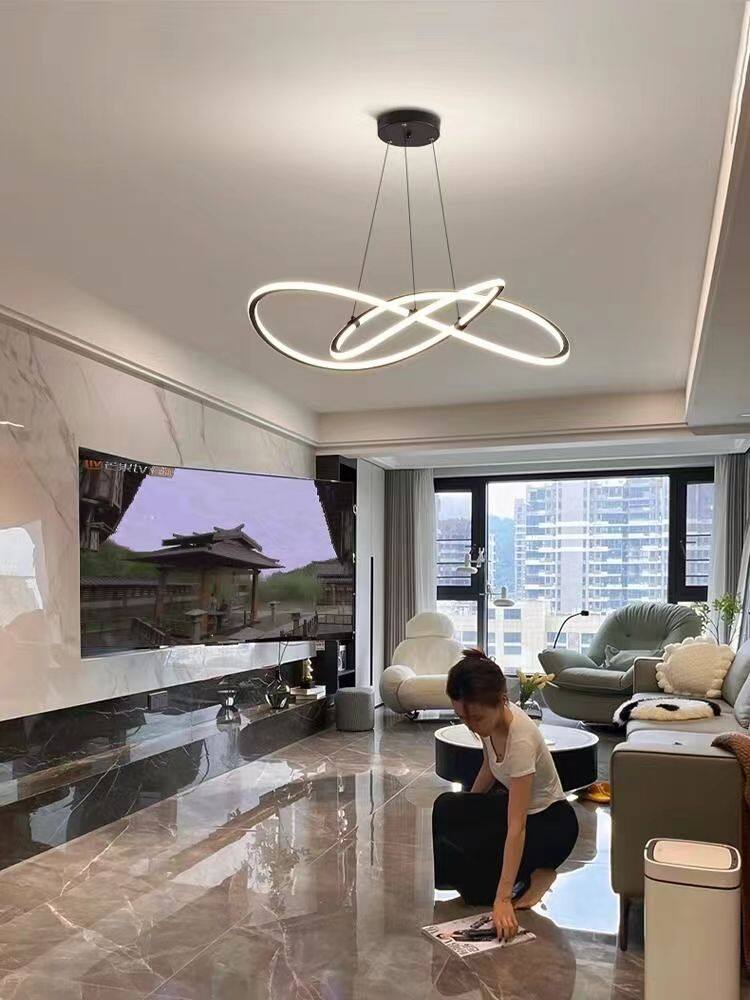 Modern Pendant Light With Remote Dimmabl Decor Living Room Chandeliers Led Simple Luminaire Dimming Kitchen Florarium Fixtures