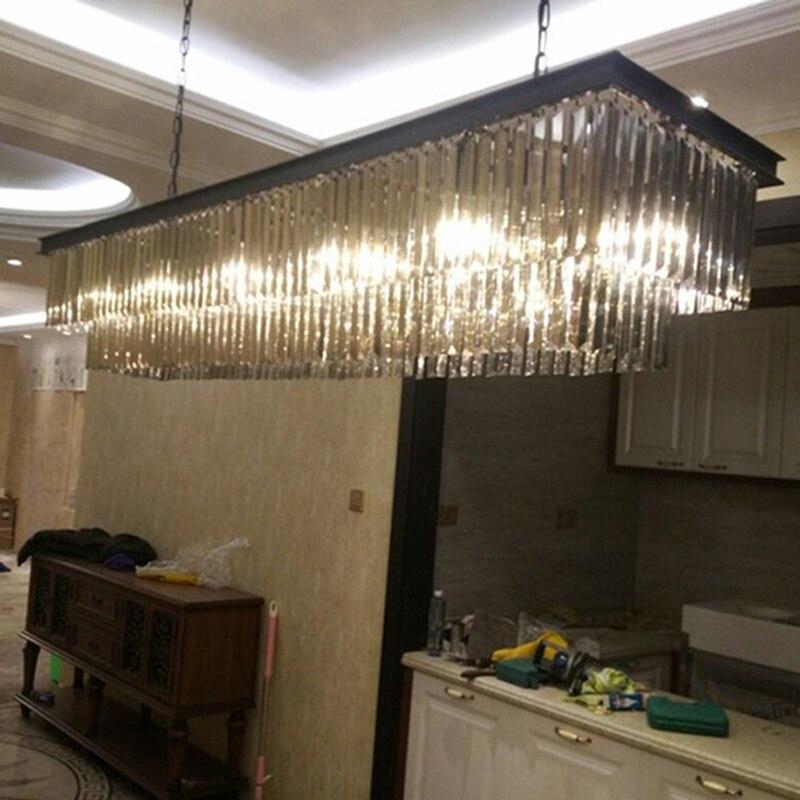 Modern Rectangular Lustre Crystal Chandelier Lighting Crystal Chandeliers Luminaria De Techo Hanglamp Lighting Fixtures