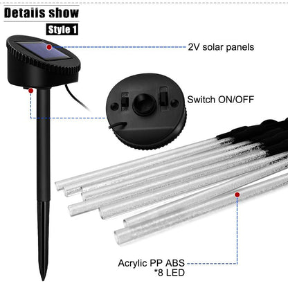 Solar Power Tube Lights Lamps Acrylic Bubble Pathway  Lawn Landscape Decoration Garden Stick Stake Light Lamp Set